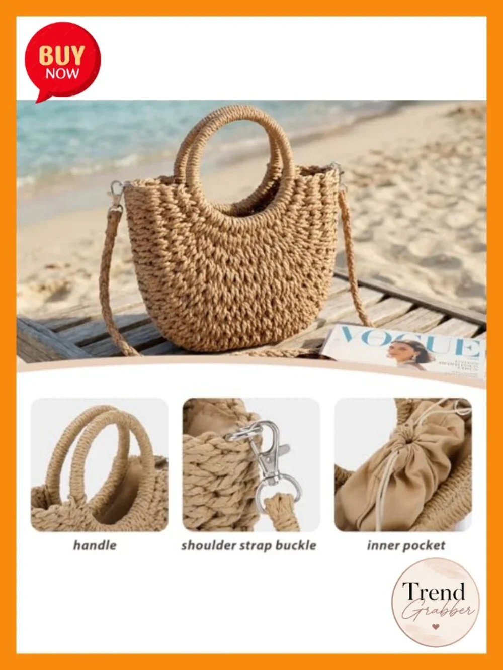 Handmade Crochet Hobo Bag with Top Handle Woven Half Moon Shoulder Bag Summer